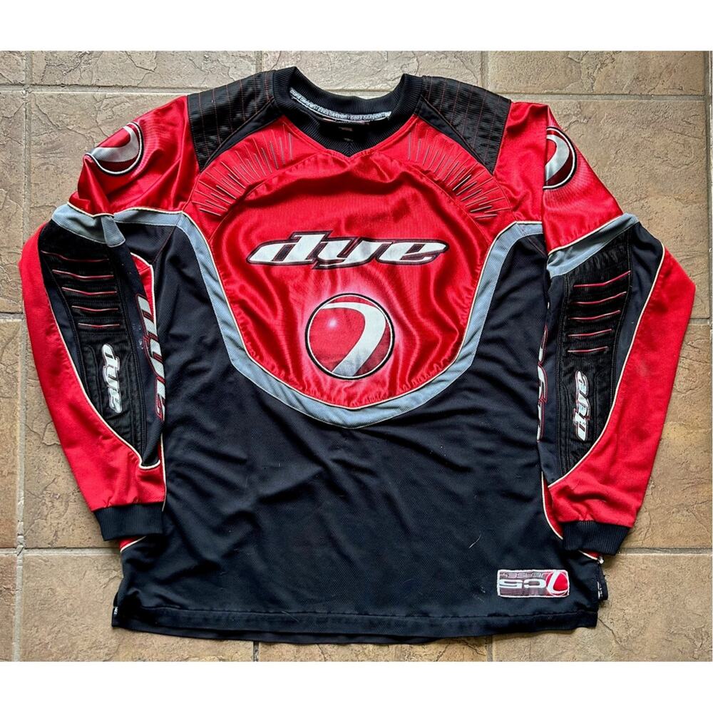 Dye Paintball Jersey XL Red Black Padded Motocross Style Performance Top